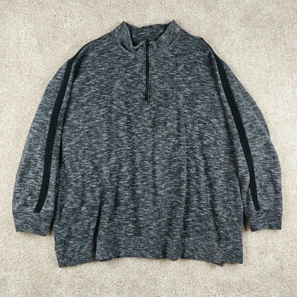 Synrgy Quarter Zip Sweater Men's 5XL Gray Athletic Sweatshirt 100% Cotton